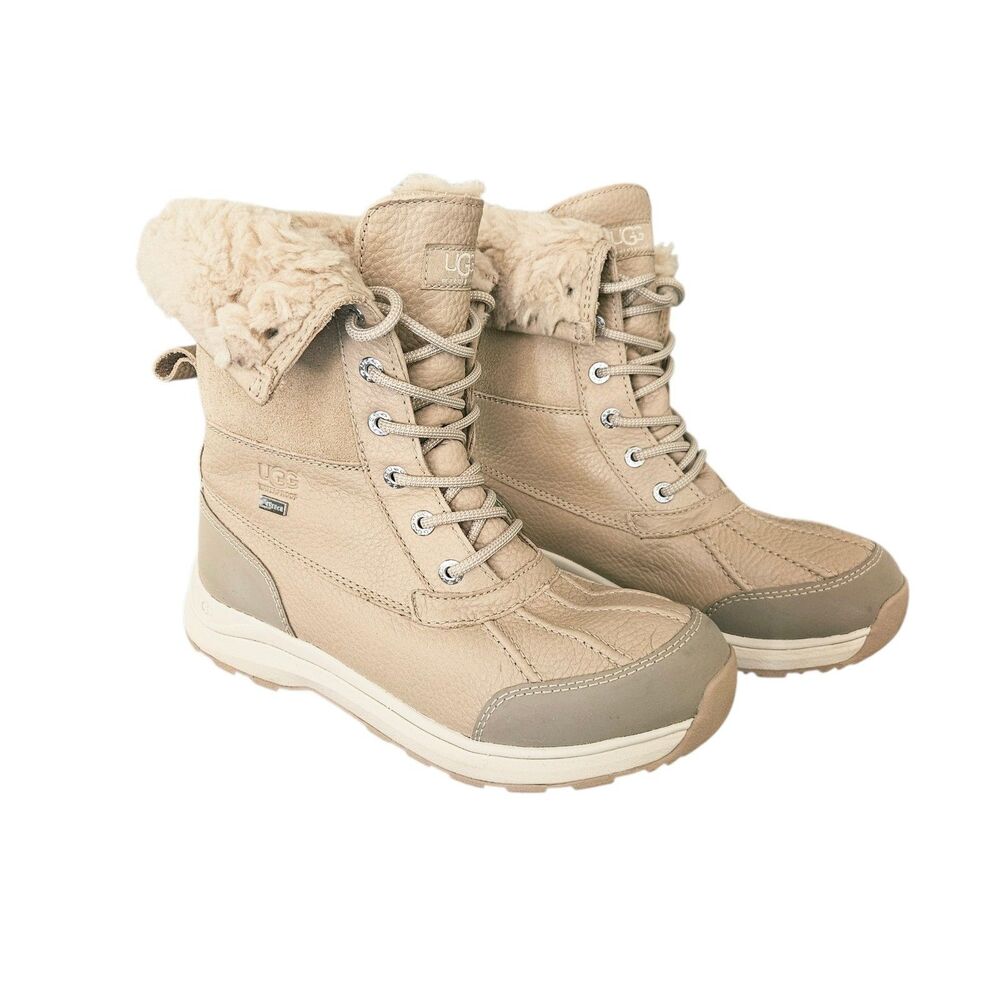 Ugg Women Tan Leather Suede Waterproof Adirondack III boots US 8.5 Euro 39.5